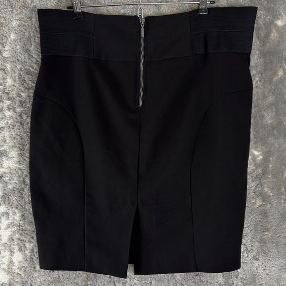 Charlotte Russe Size L Stretch Career Casual Knee Length Skirt Black Zip - Picture 4 of 10